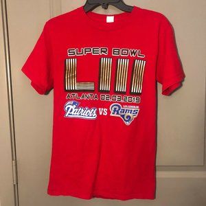Hanes Super Bowl LIII Superbowl Red Patriots VS Rams Men’s Size Small